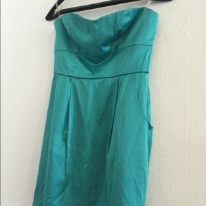 Summer Teal Strapless dress